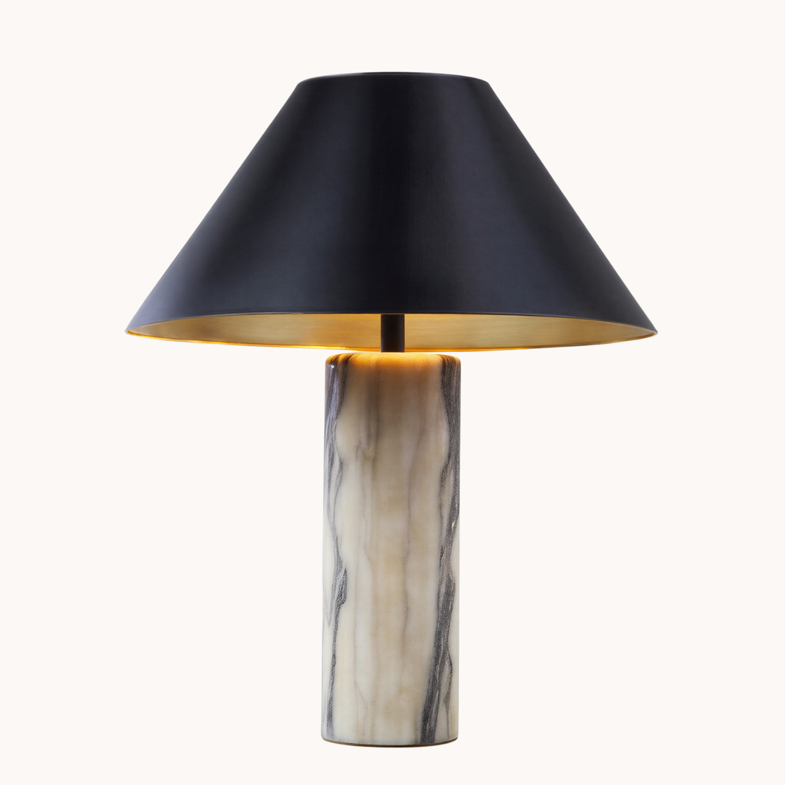 Bordslampa | Marmor och tyg